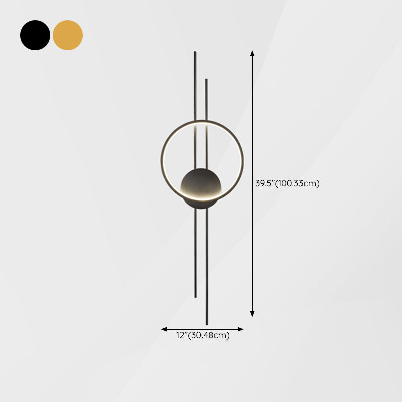 Single Contemporary Golden/Black Wall Mounted Sconce LED Linear Wall Light for Hallways