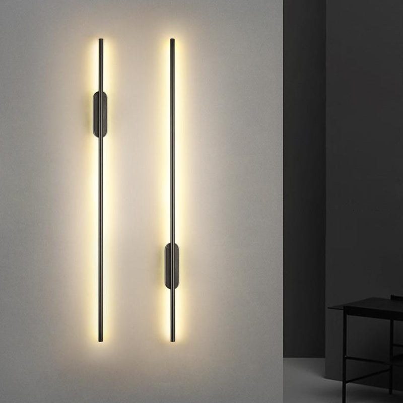 Single Contemporary Black Wall Mounted Sconce LED Linear Wall Light for Bedroom