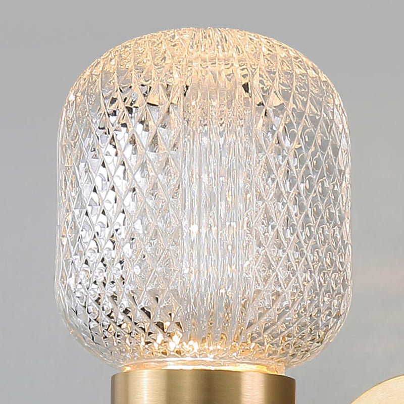 Contemporary Single Golden Wall Mounted Sconce Glass Shaded Statement Wall Light