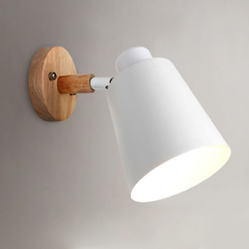 Macaron Shaded Lighting Contemporary Wood Wall Light for Room