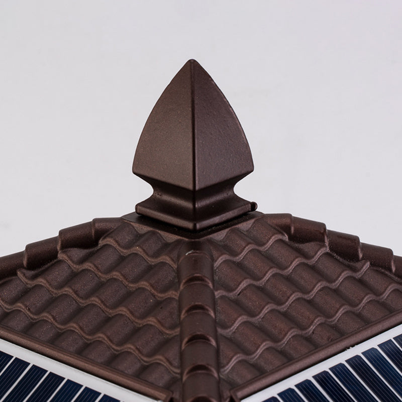 Modern Aluminum Solar Energy Pillar Lamp with Acrylic Shade for Outdoor