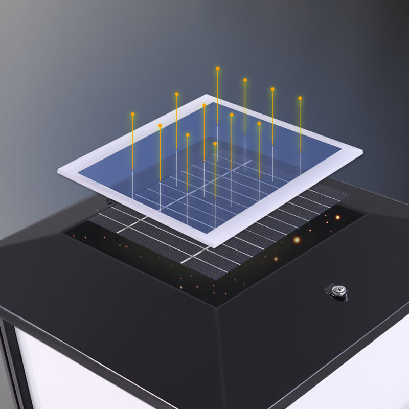 Postmodern Minimalist LED Solar Lighting Fixture with Acrylic Shade for Garden