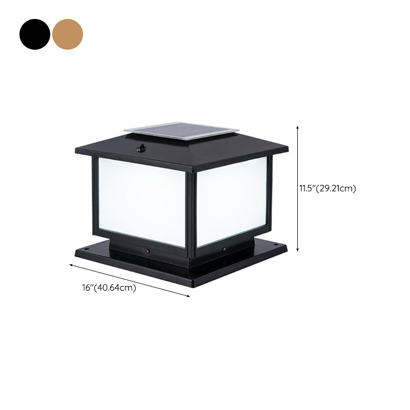 Postmodern Minimalist LED Solar Lighting Fixture with Acrylic Shade for Garden