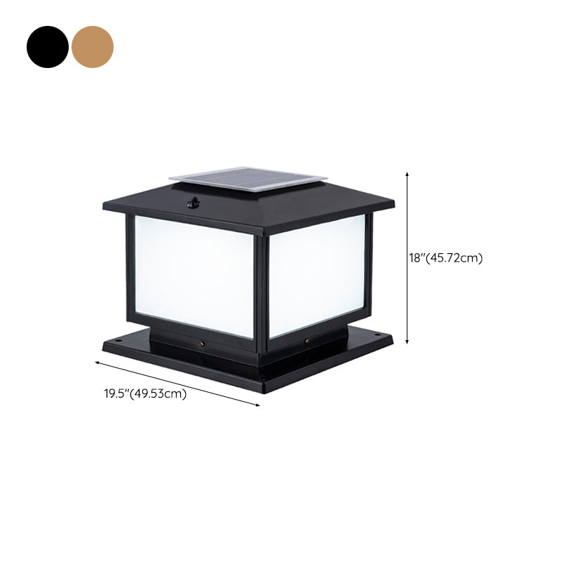 Postmodern Minimalist LED Solar Lighting Fixture with Acrylic Shade for Garden