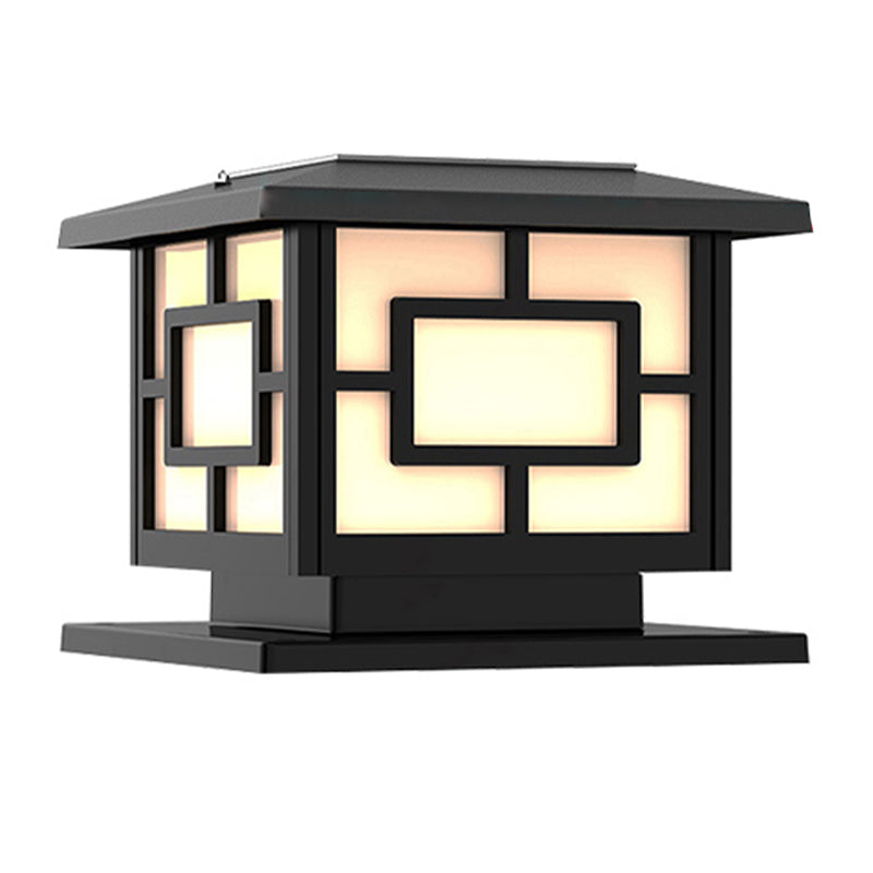 Modern Metal Pillar Lamp Simple LED Solar Lighting Fixture for Garden