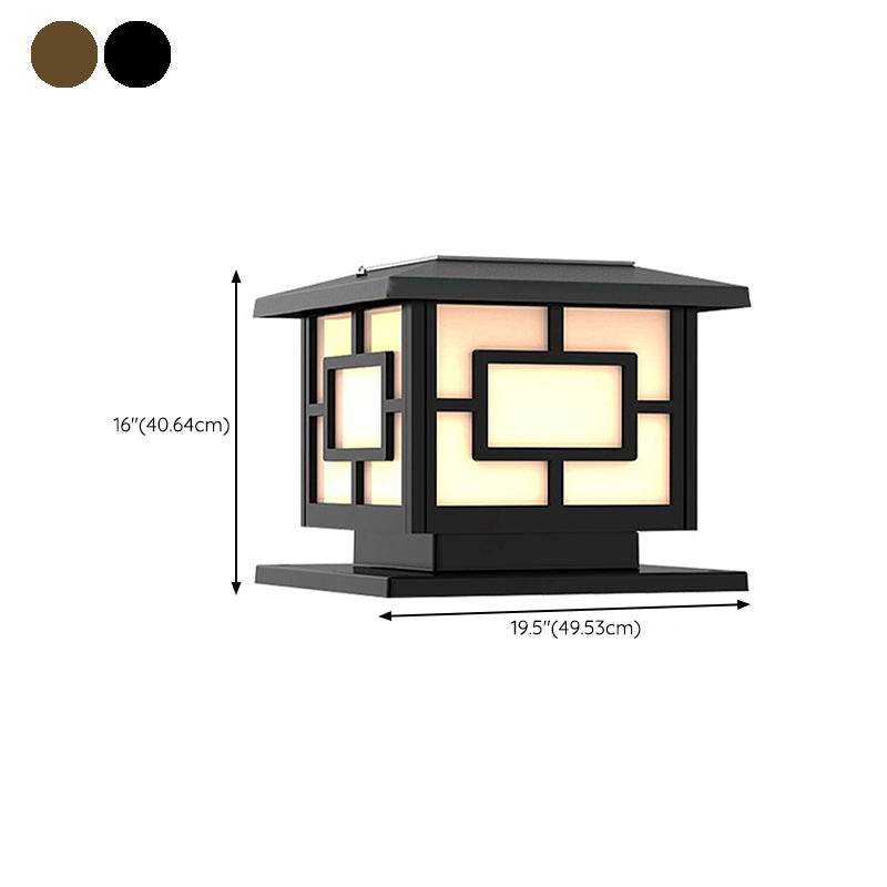 Modern Metal Pillar Lamp Simple LED Solar Lighting Fixture for Garden