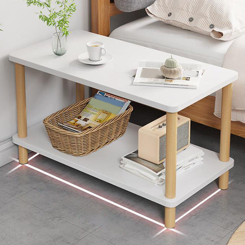 Scandinavian Open Storage Accent Table Nightstand 21" Tall with Legs