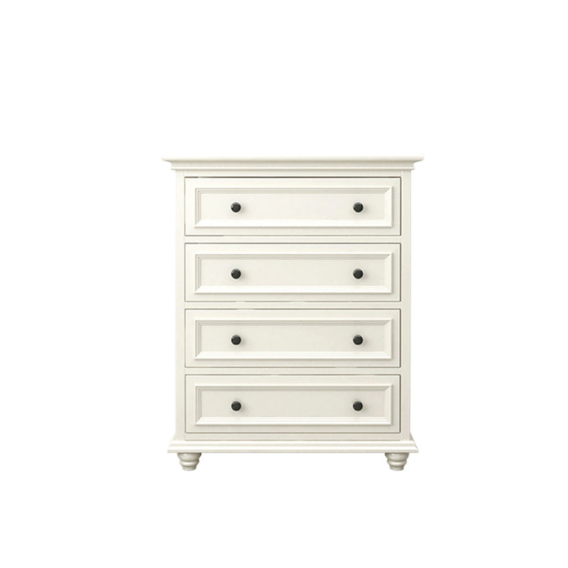 Modern White Vertical Wood Storage Chest with Drawers for Home