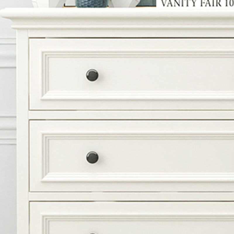 Modern White Vertical Wood Storage Chest with Drawers for Home
