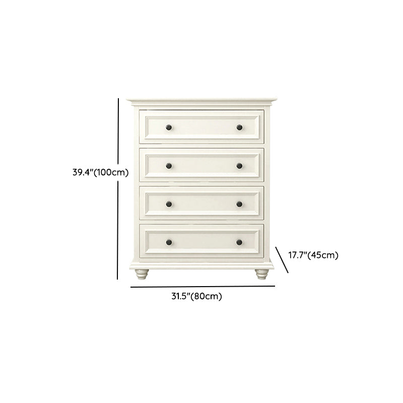 Modern White Vertical Wood Storage Chest with Drawers for Home