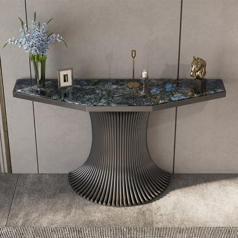 Glam Free Form Accent Table with Stainless Steel Bracket for Hall