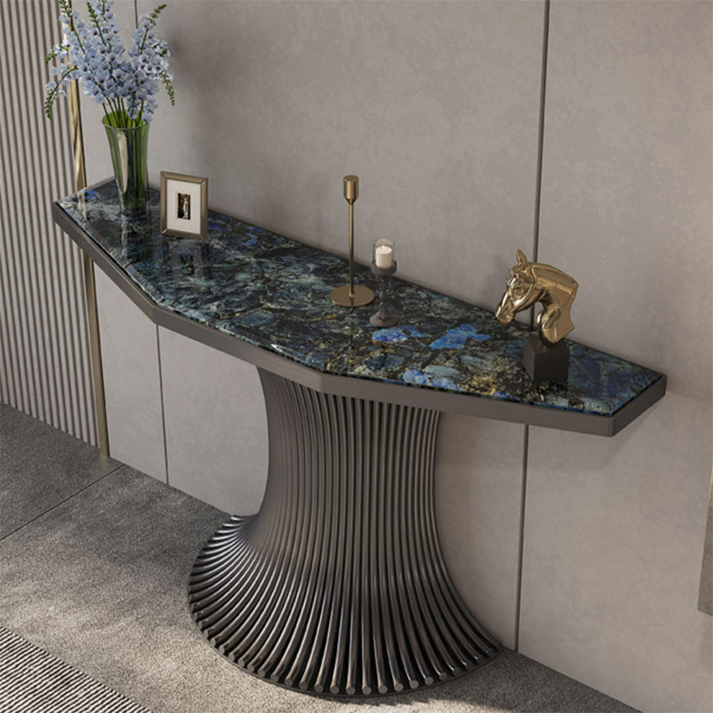 Glam Free Form Accent Table with Stainless Steel Bracket for Hall