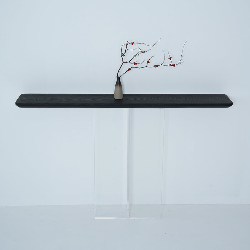 Contemporary Ash Console Accent Table with Rectangle Top for Hall