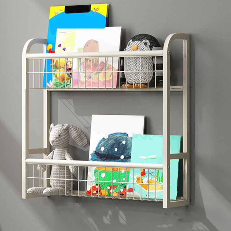 Floating Contemporary Bookcase Metal Closed Back Bookshelf with Shelves