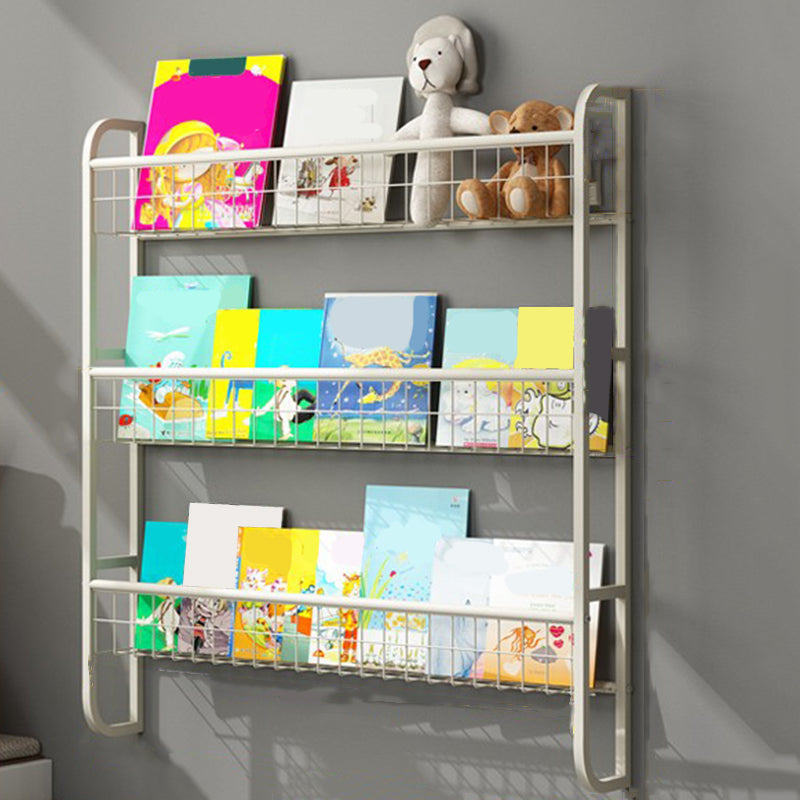 Floating Contemporary Bookcase Metal Closed Back Bookshelf with Shelves