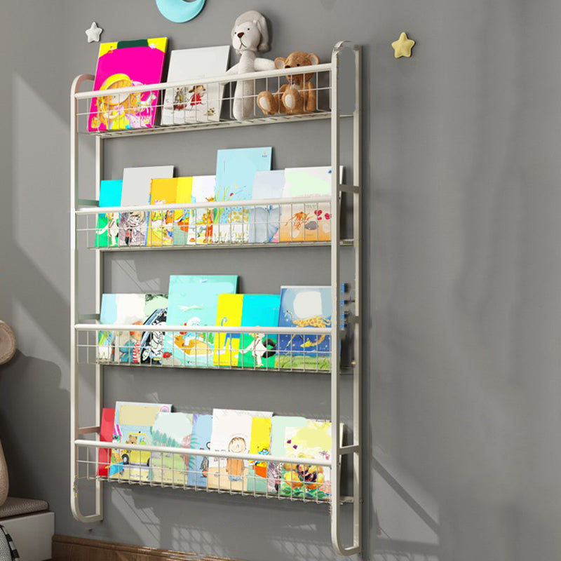 Floating Contemporary Bookcase Metal Closed Back Bookshelf with Shelves