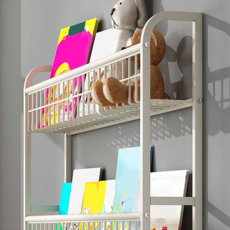 Floating Contemporary Bookcase Metal Closed Back Bookshelf with Shelves