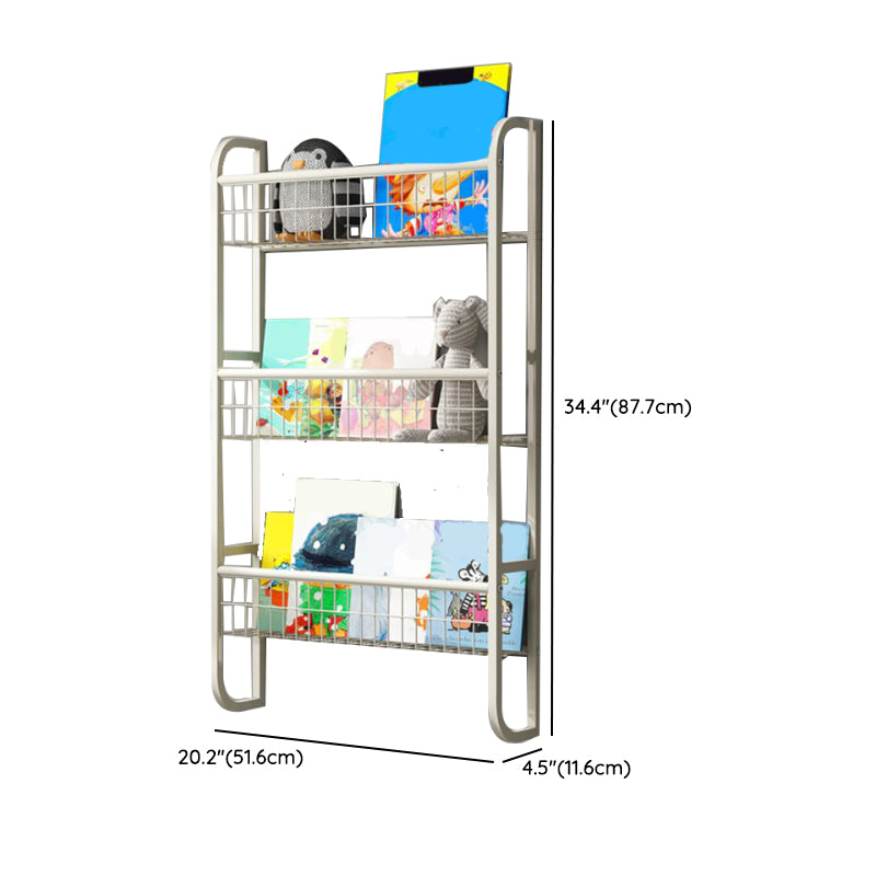 Floating Contemporary Bookcase Metal Closed Back Bookshelf with Shelves