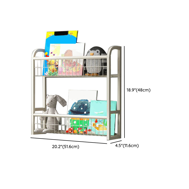 Floating Contemporary Bookcase Metal Closed Back Bookshelf with Shelves