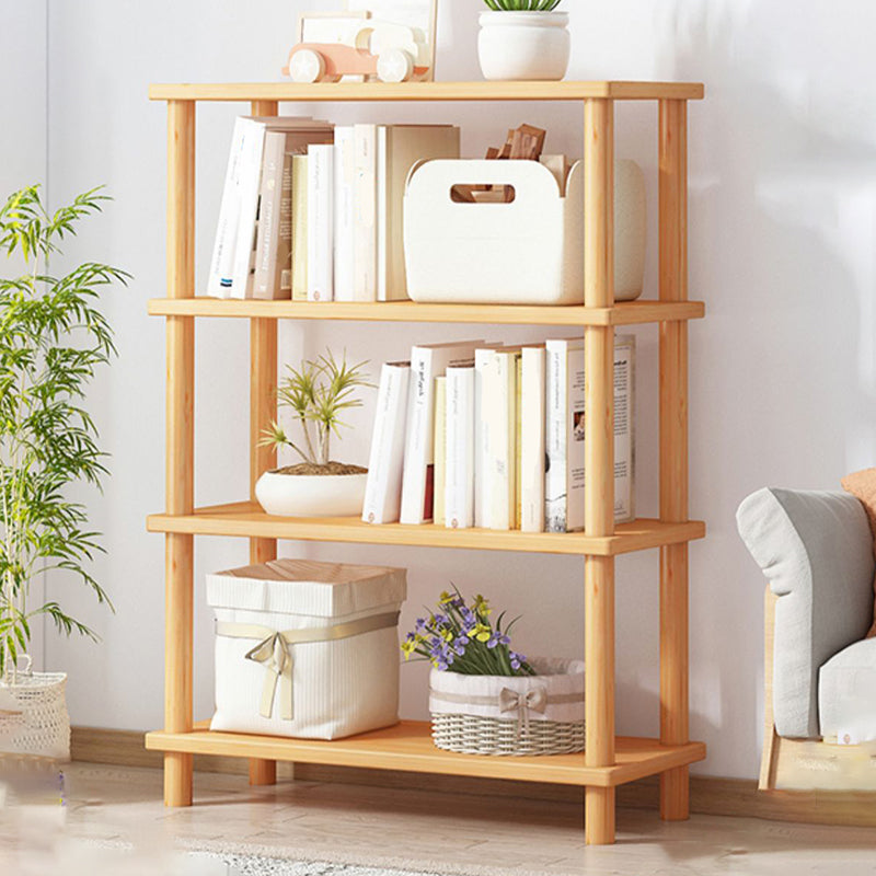 Modern Open Back Standard Bookshelf Wooden Bookcase for Study Room