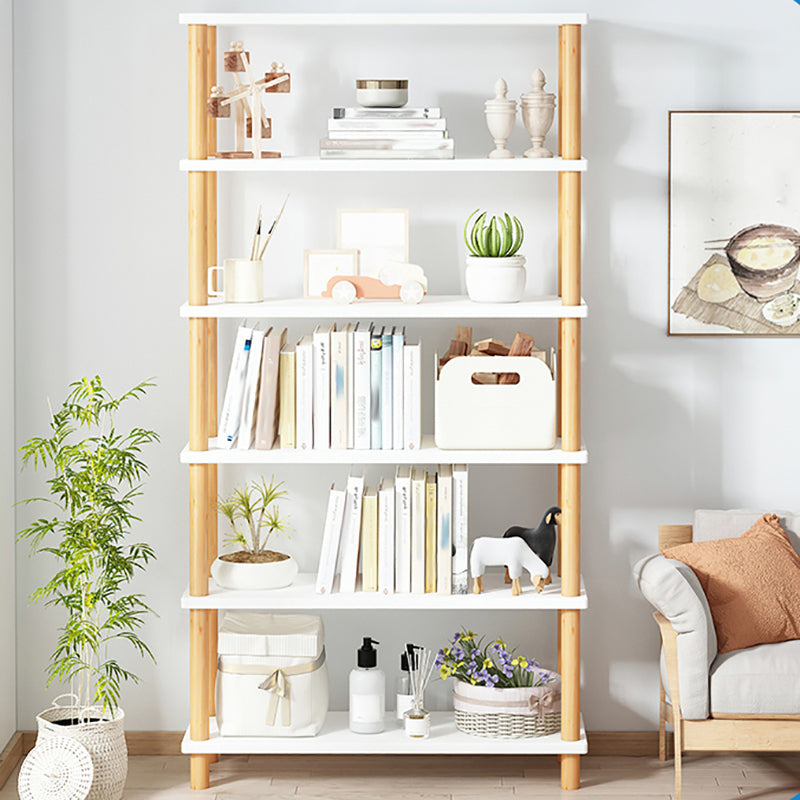 Modern Open Back Standard Bookshelf Wooden Bookcase for Study Room