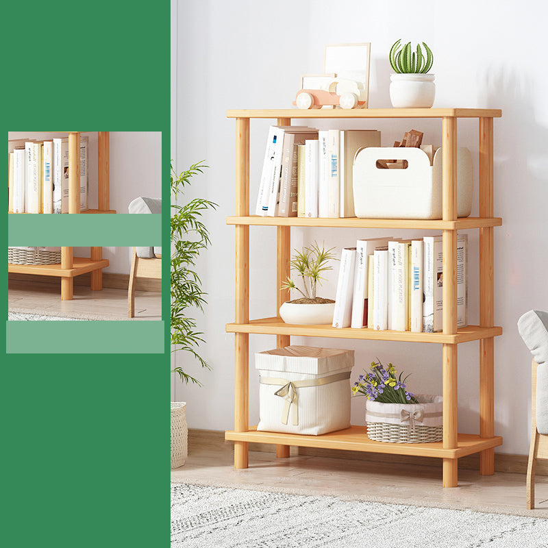 Modern Open Back Standard Bookshelf Wooden Bookcase for Study Room