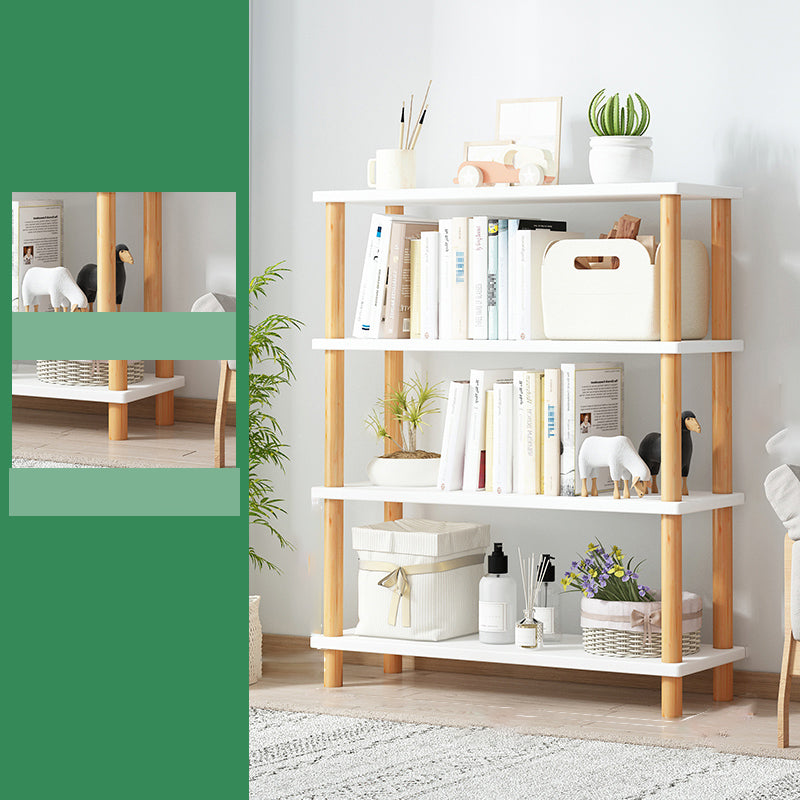 Modern Open Back Standard Bookshelf Wooden Bookcase for Study Room