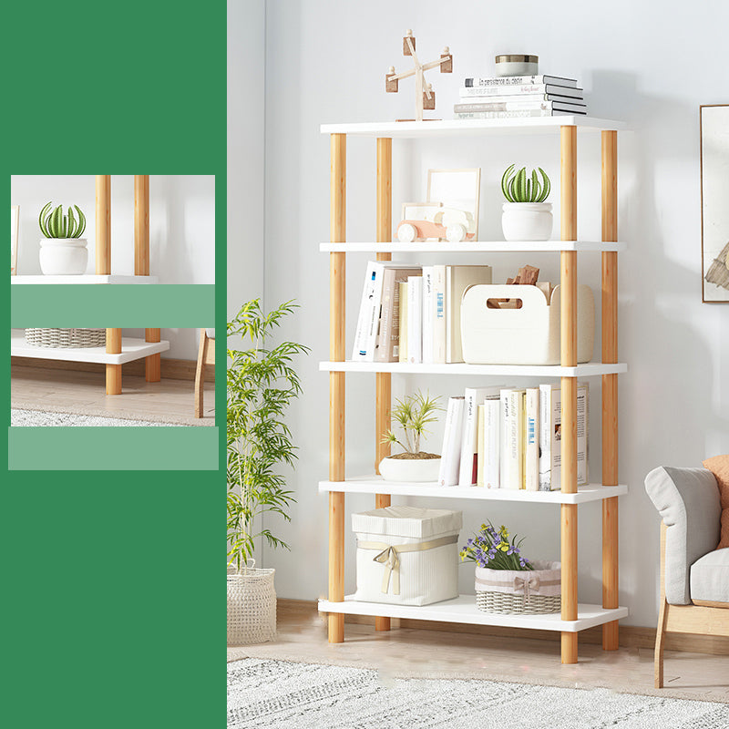 Modern Open Back Standard Bookshelf Wooden Bookcase for Study Room