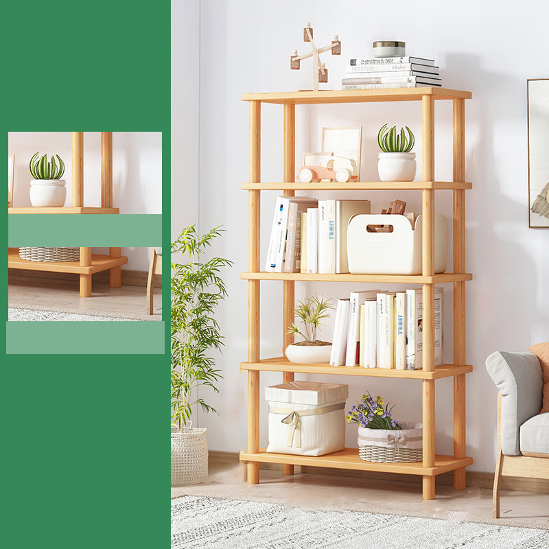 Modern Open Back Standard Bookshelf Wooden Bookcase for Study Room