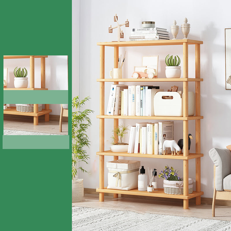 Modern Open Back Standard Bookshelf Wooden Bookcase for Study Room