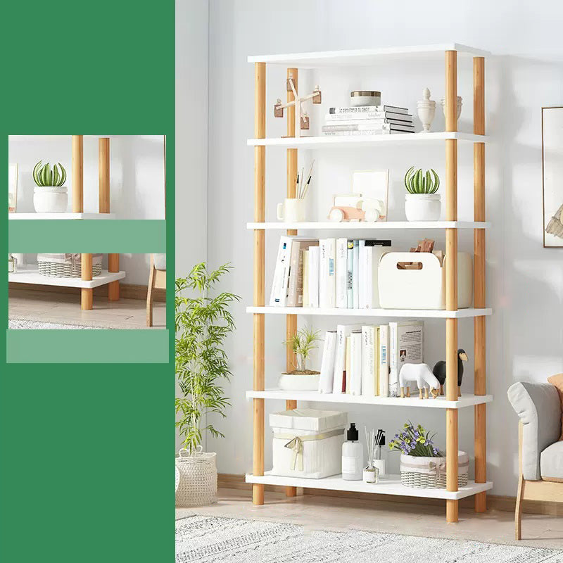Modern Open Back Standard Bookshelf Wooden Bookcase for Study Room