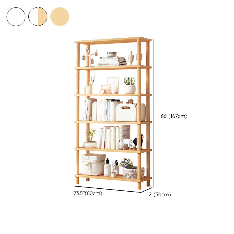 Modern Open Back Standard Bookshelf Wooden Bookcase for Study Room