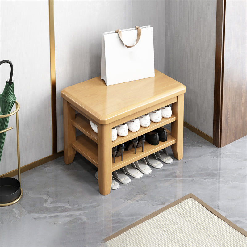 Rectangle Entryway Seating Bench Modern Solid Wood Seating Bench