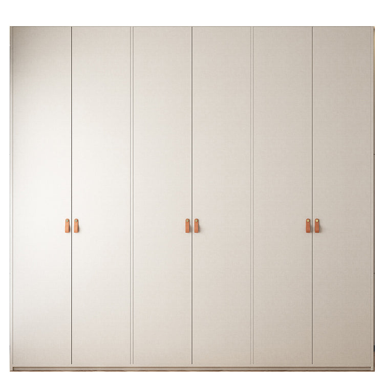 Modern White Wardrobe Cabinet Engineered Wood Wardrobe with Garment Rod