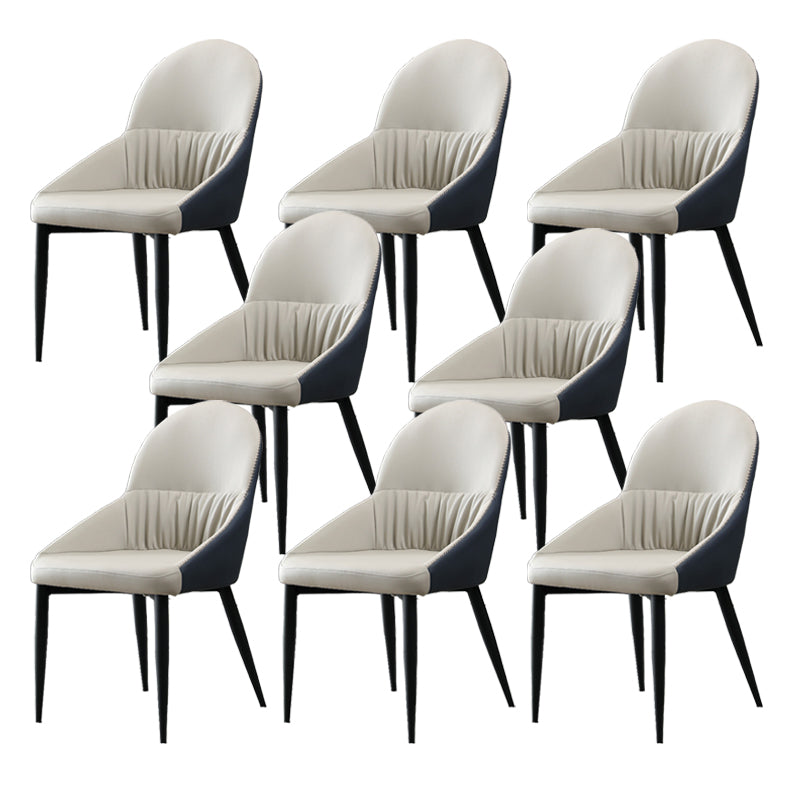 Modern Indoor Upholstered Side Chair Faux Leather Side Chair with Metal Legs