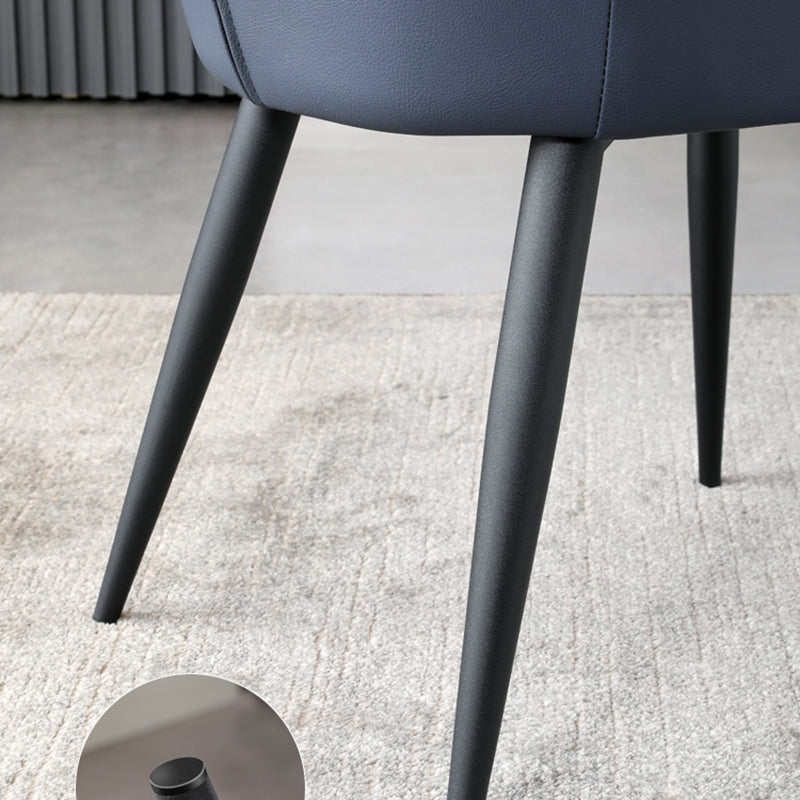 Modern Indoor Upholstered Side Chair Faux Leather Side Chair with Metal Legs