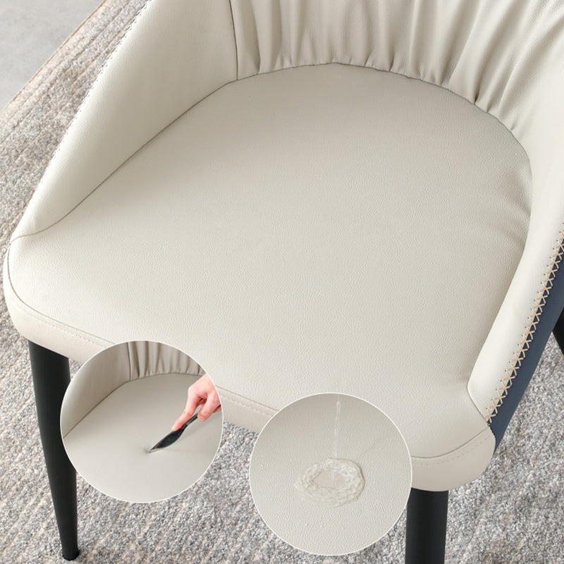 Modern Indoor Upholstered Side Chair Faux Leather Side Chair with Metal Legs