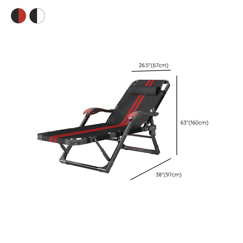 Black Modern Standard Recliner with Position Lock and Metal Base