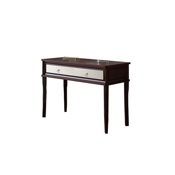 Standing Brown 2-Drawer Bedroom Solid Wood Makeup Vanity Desk Table