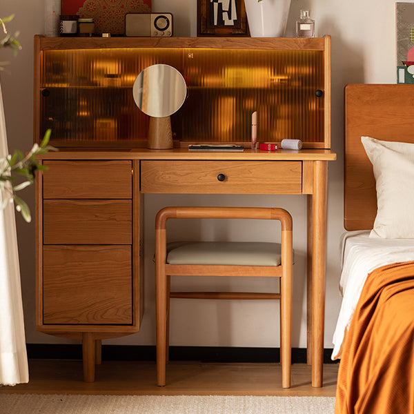 Standing Drawers Included Bedroom Vanity Table with Makeup Table and Stool