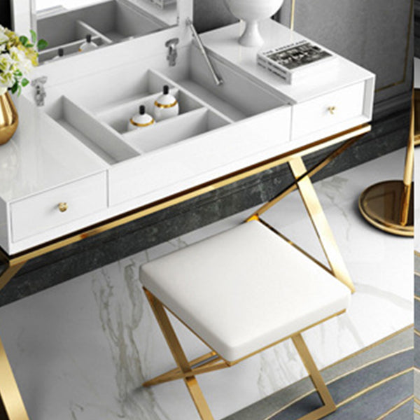 White Mirror and Drawers Included Glam Vanity Dressing Table Set