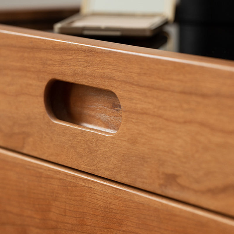 2 Drawers Natural Makeup Vanity Desk Table with Makeup Table and Stool