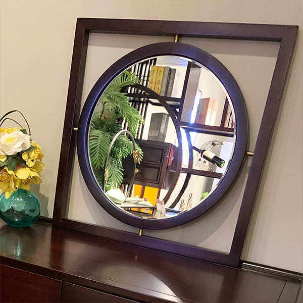 Brown Solid Wood Standing 2 Drawer Vanity Dressing Table Set