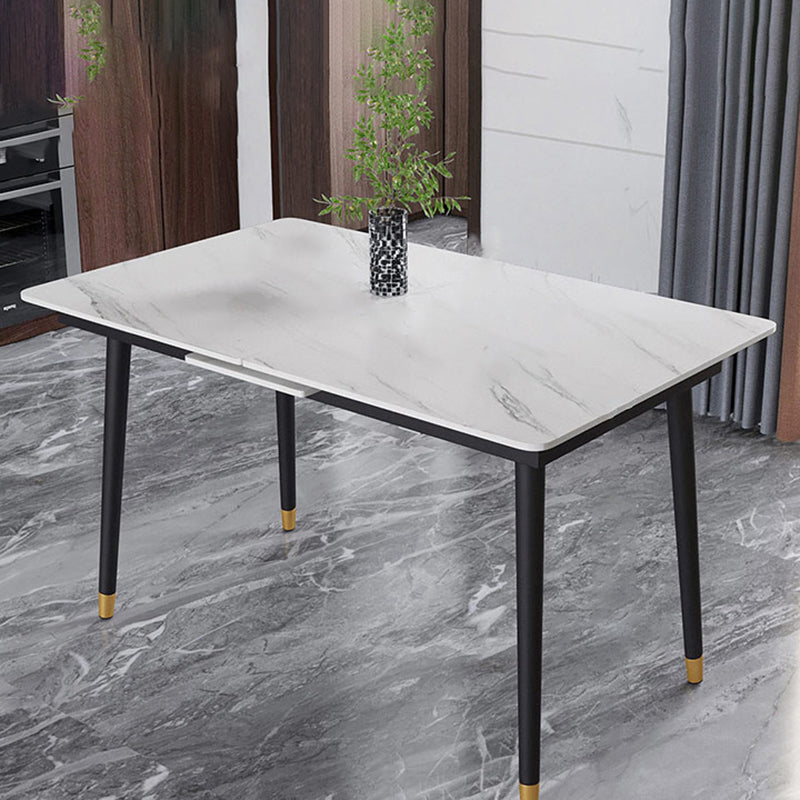 White Contemporary Rectangular and Round Easy Folding Dining Table
