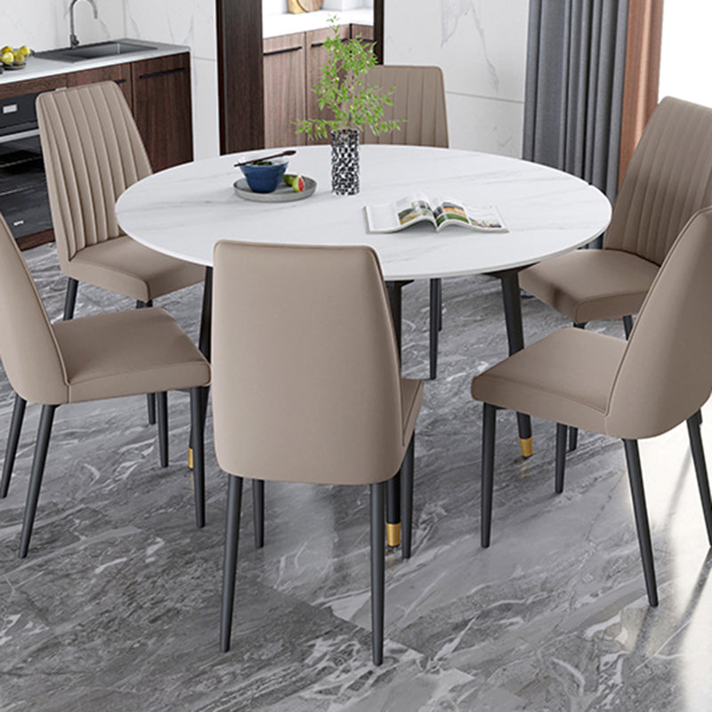 White Contemporary Rectangular and Round Easy Folding Dining Table