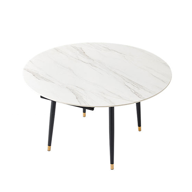 White Contemporary Rectangular and Round Easy Folding Dining Table