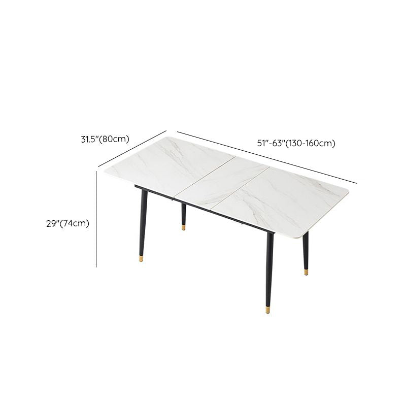 White Contemporary Rectangular and Round Easy Folding Dining Table
