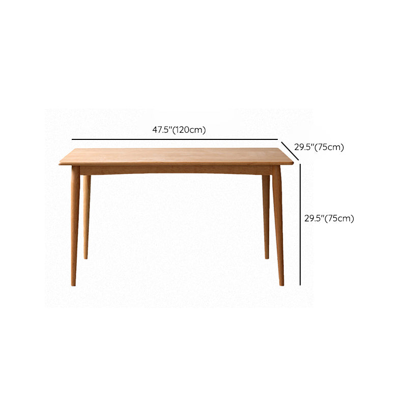 Modern Rectangular Solid Wood Tabletop Dining Table with 4 Legs