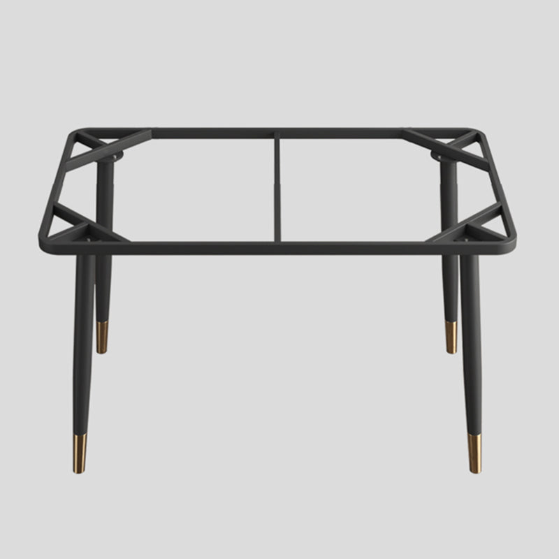 Contemporary Rectangular Stone Dining Table with 4 Steel Foot