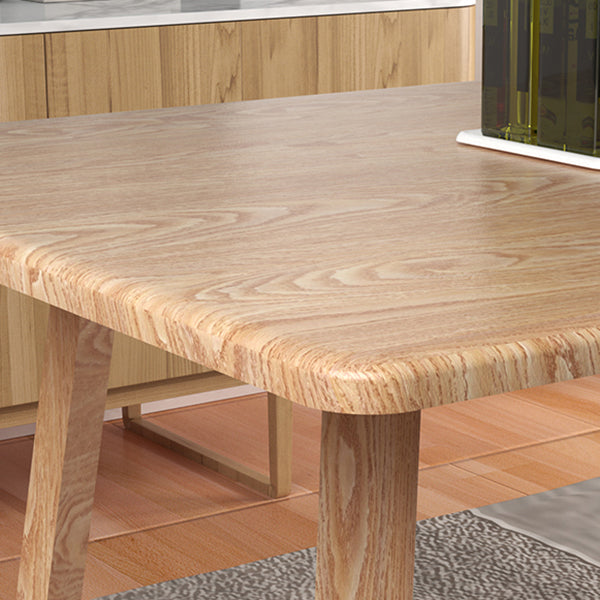 Contemporary Rectangular White and Walnut Wooden Dining Table with Double Pedestal